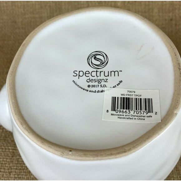 Spectrum Designz Ceramic Teapot Evergreen and Berries Embossed - Picture 8 of 8